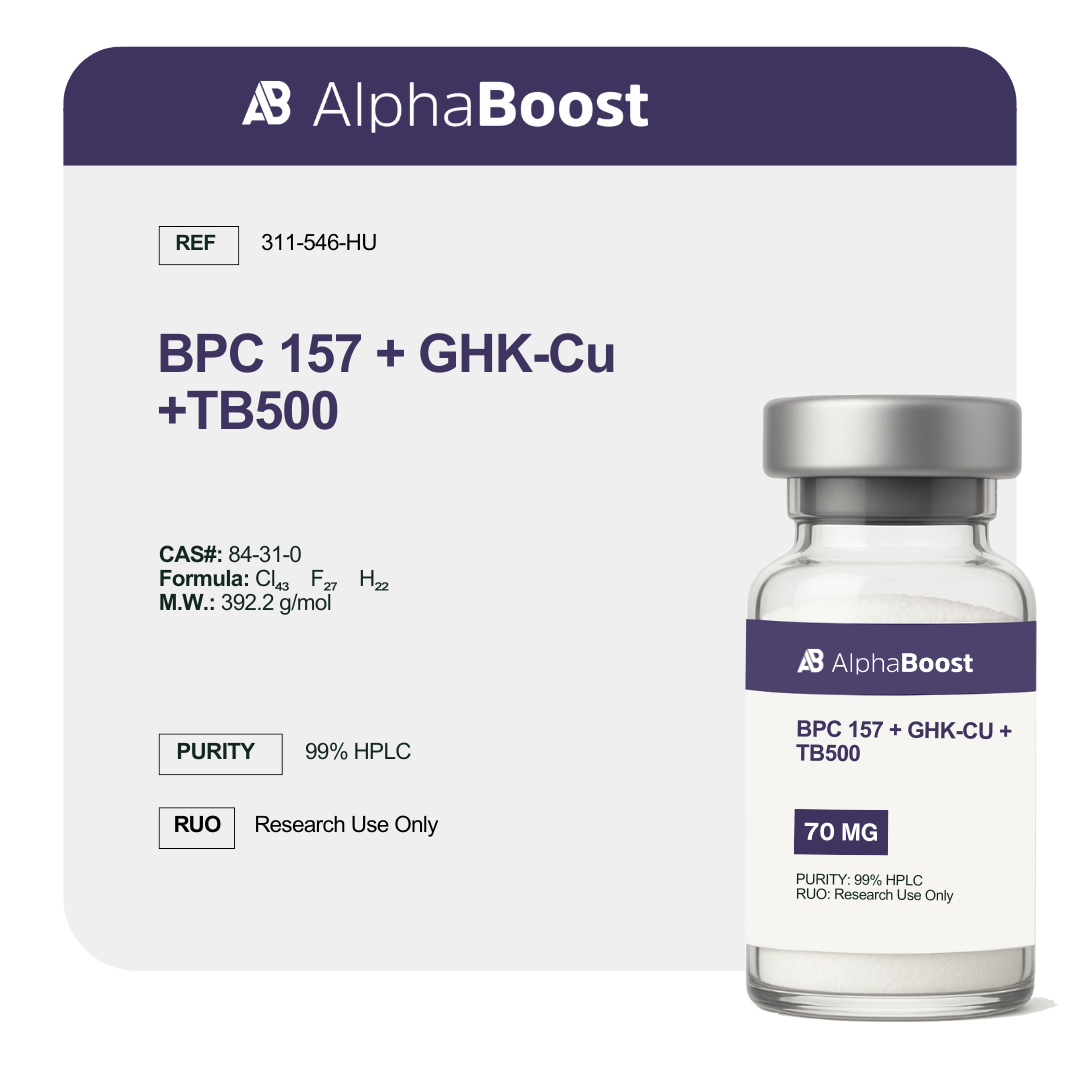 BPC-157 (10mg) + GHK-Cu (50mg) + TB-500 (10mg) | Total: 70mg